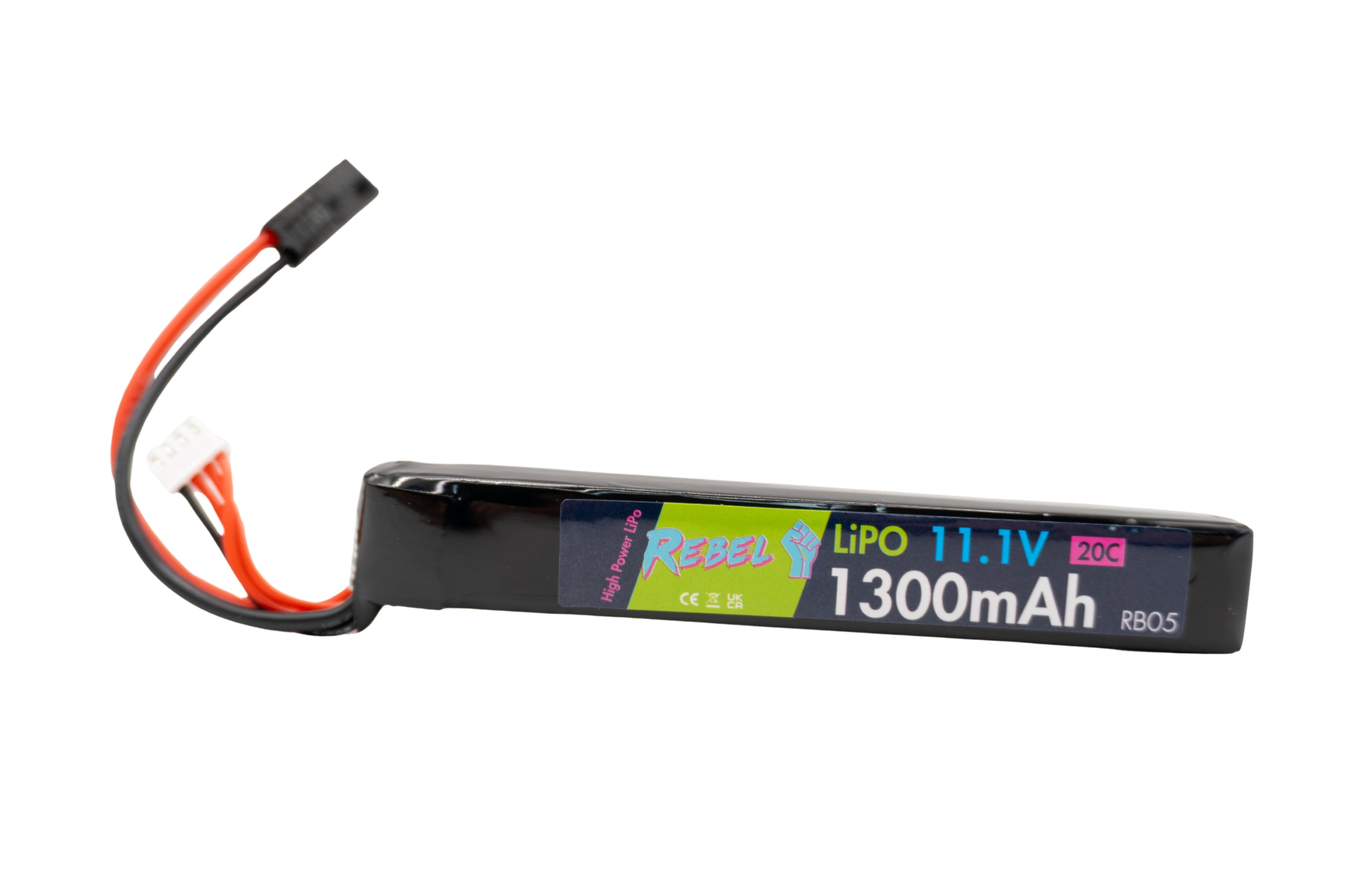 Rebel Battery - 1300mAh Lipo 11.1V 20C Stick - Mini Tamiya