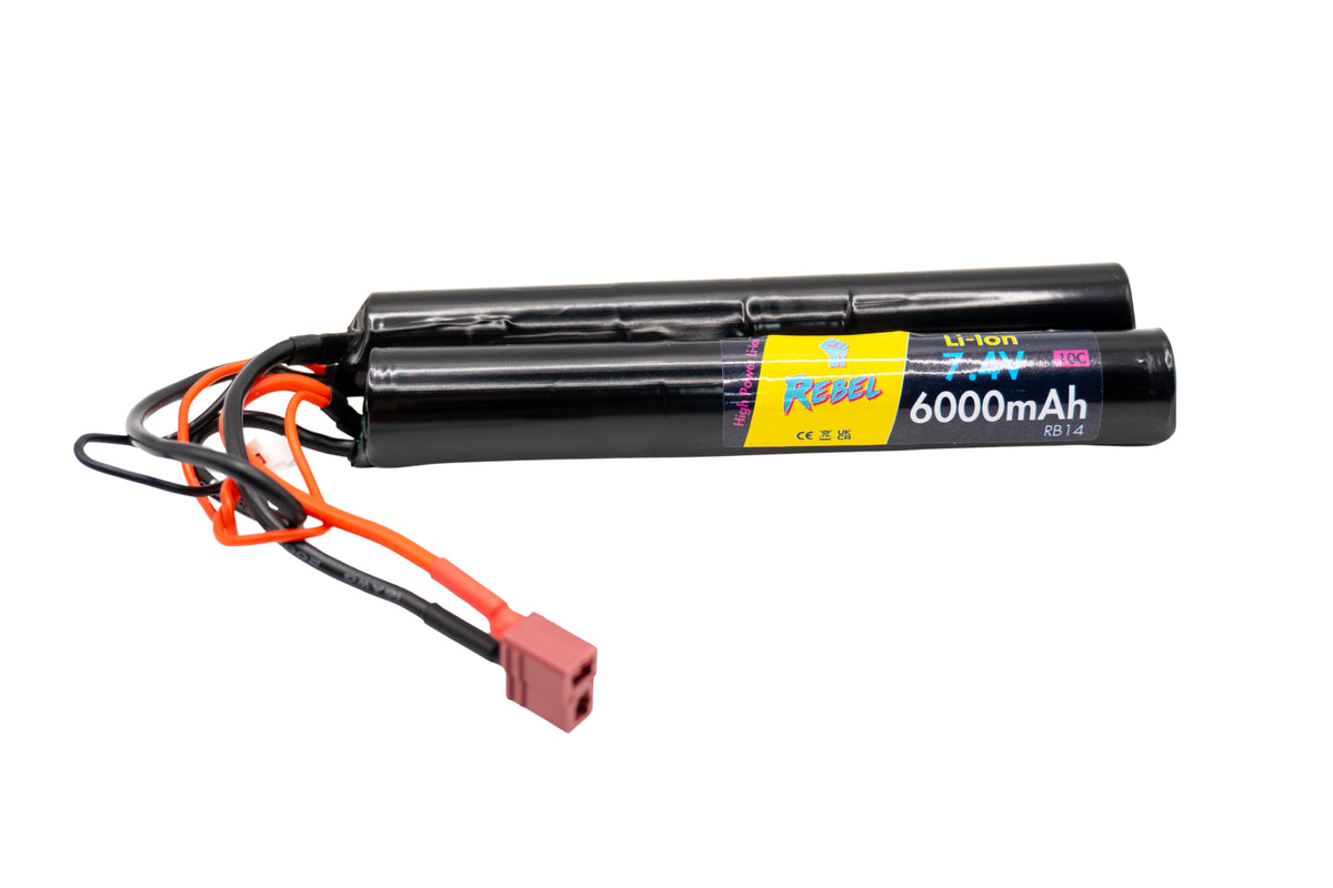 Rebel Battery - 6000mAh Li-Ion 7.4V 10C Nunchuck - Deans