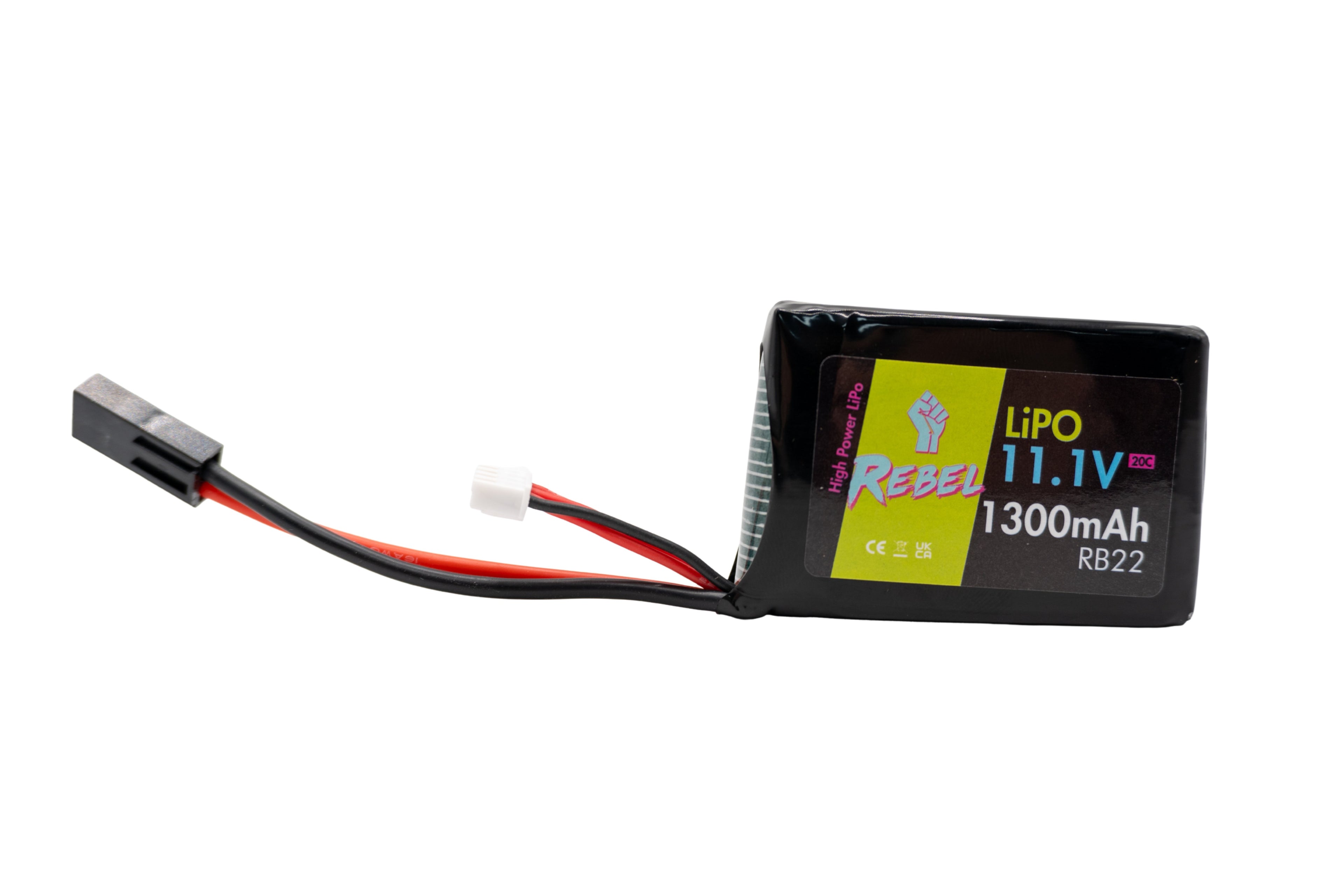 Rebel Battery - 1300mAh LiPo 11.1V 20C stick (PEQ/AN-15) - Mini Tamiya