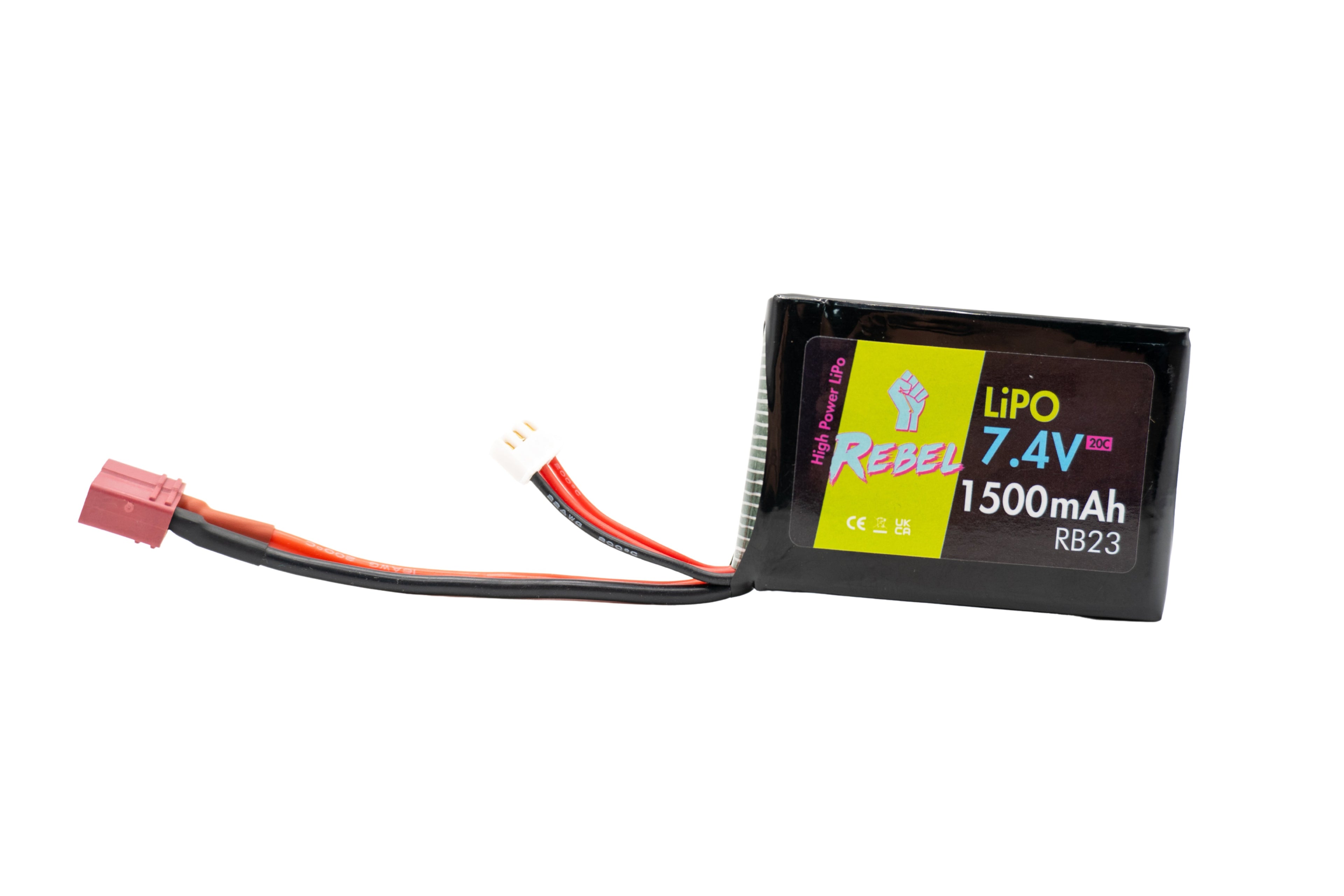 Rebel Battery - 1500mAh LiPo 7.4V 20C stick (PEQ/AN-15) Deans