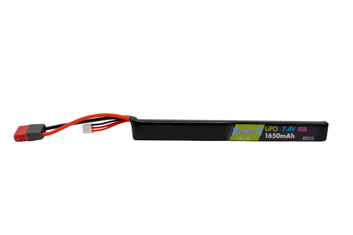 Rebel Battery - 1650mAh LiPo 7.4V 20C AK Stick Deans