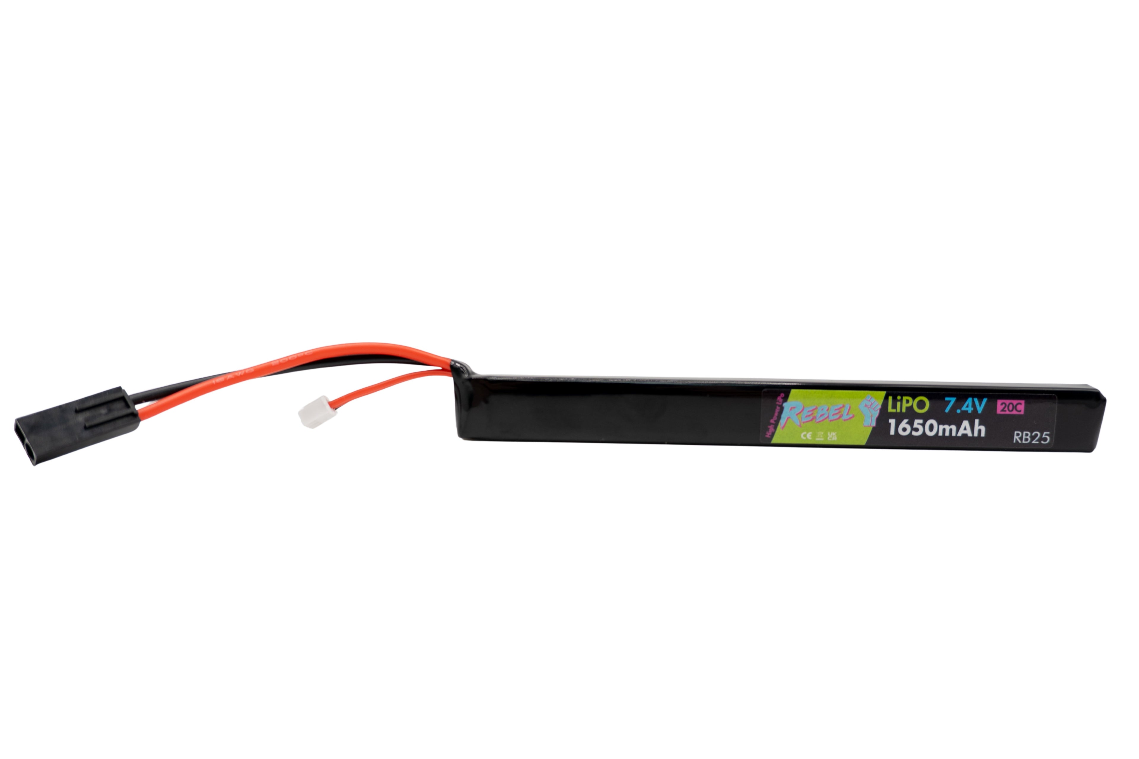 Rebel Battery - 1650mAh LiPo 7.4V 20C AK Stick Mini Tamiya