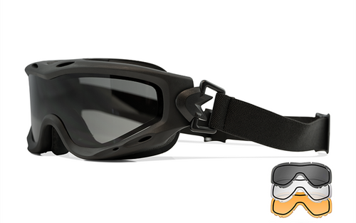 Wiley X SPEAR Dual Lens - Matte Black Frame - Grey/Clear/Light Rust Shields