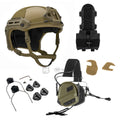 PTS x Earmor Flux Helmet + Comms Bundle-Tan-Foliage Green