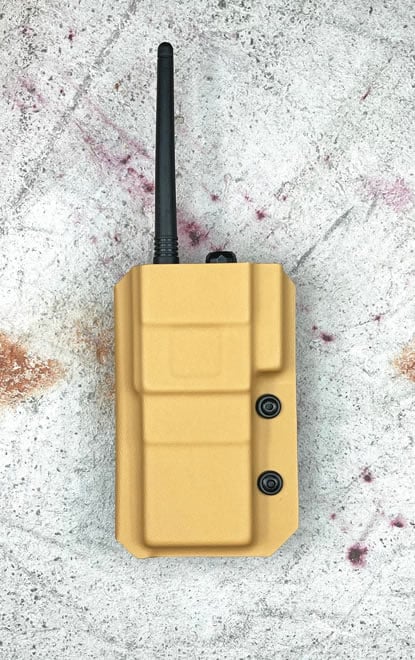 Deadly Customs Baofeng UV-5R Extended Radio Kydex Holster - Tan