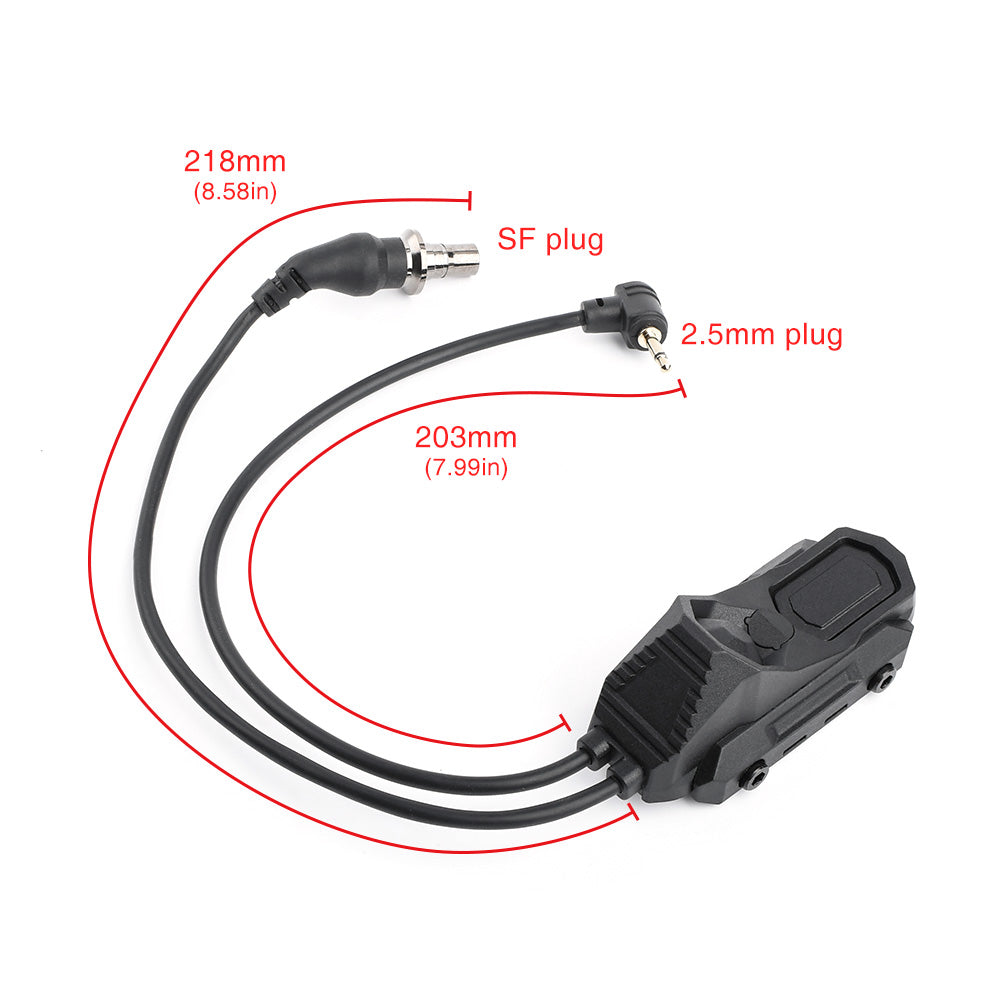 AN Double Port Pressure Switch (SF Plug & 2.5mm/3.5mm Jack)-Black-2.5mm