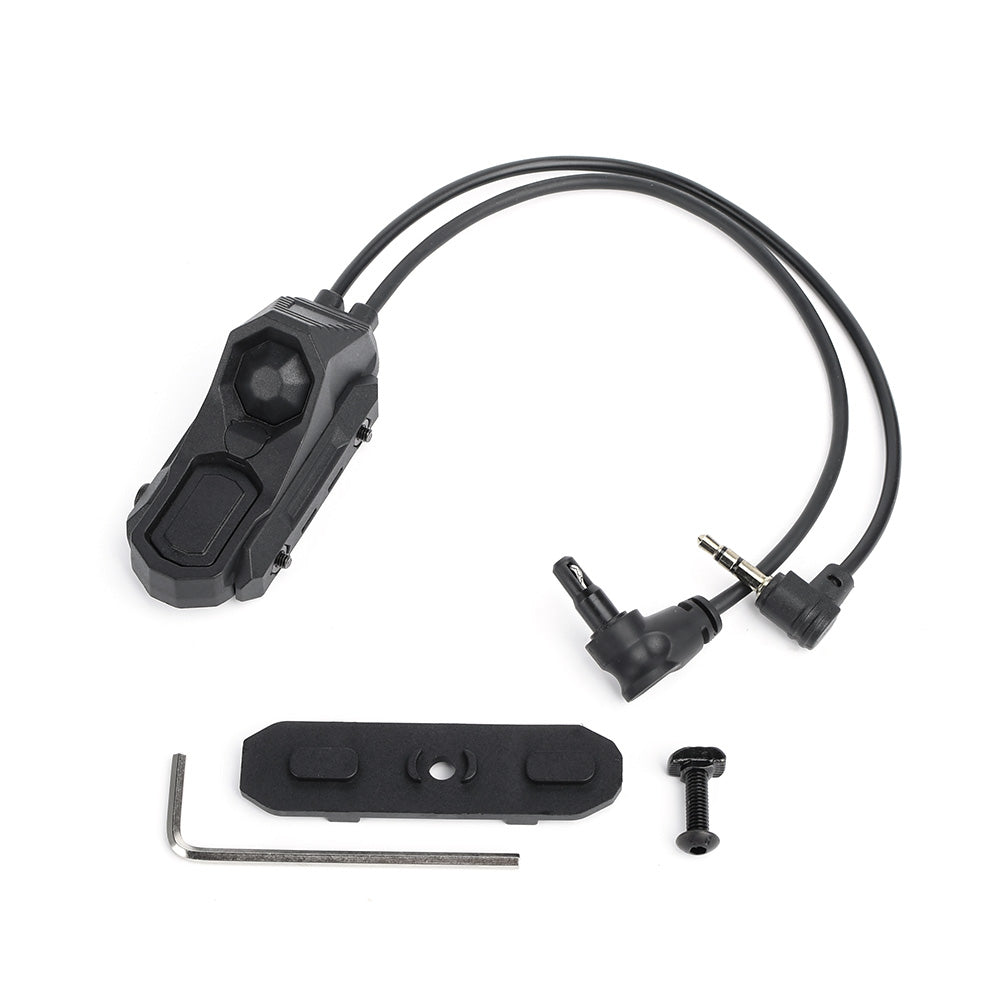 Rebel Double Port Picatinny Switch with Jack & Crane Connector (2.5mm/3.5mm)-3.5mm-Black