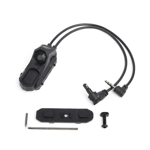 Rebel Double Port Picatinny Switch with Jack & Crane Connector (2.5mm/3.5mm)-3.5mm-Black