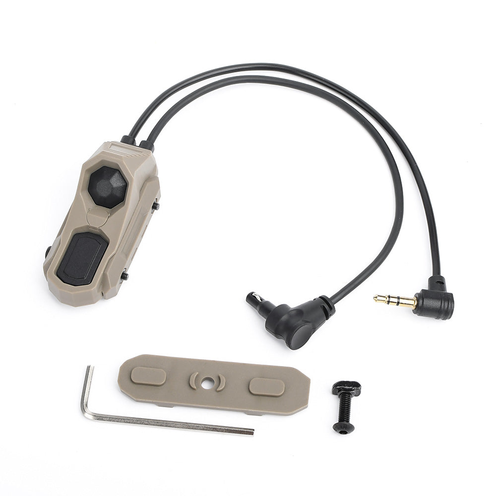 Rebel Double Port Picatinny Switch with Jack & Crane Connector (2.5mm/3.5mm)-3.5mm-Tan