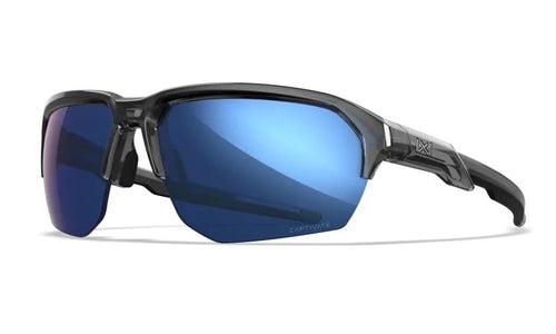 Wiley X JAKL - Crystal Grey Frame - CAPTIVATE Polarised Blue Mirror Lenses
